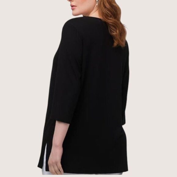 Ulla Popken Tops - Ulla Popken Women's Black Swing Round Neck Knit A-line Tunic Top Plus 28/30 NWT